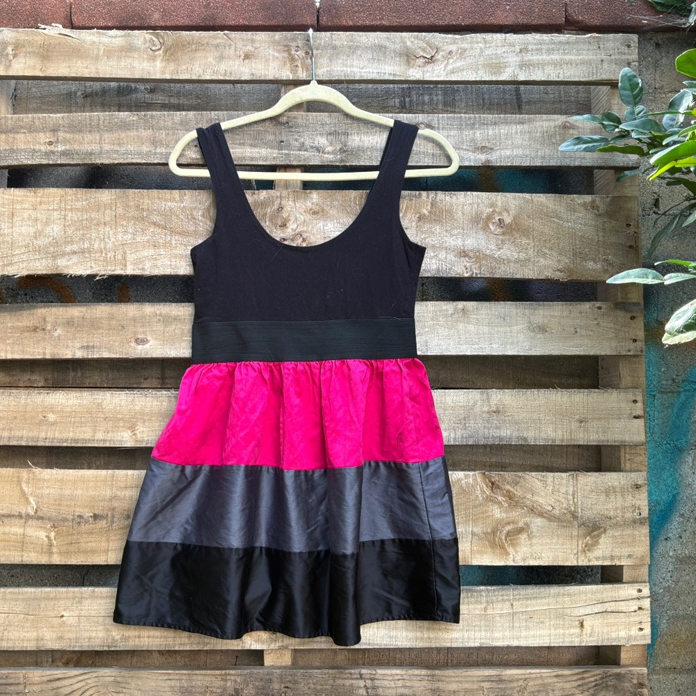 Spring Street Colorblock Fit & Flare Dress